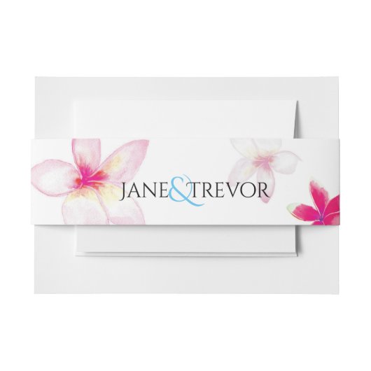 Plumeria Wedding Belly Band Uitnodigingen Wikkel (Voorkant Voorbeeld)