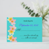 Plumeria Wedding Invitation RSVP Card (Staand voorkant)