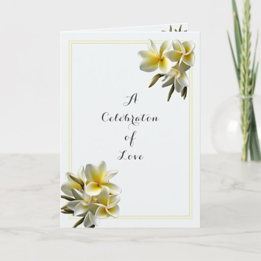 Plumeria Yellow Wedding Celebration of Love Folded (Voorkant)