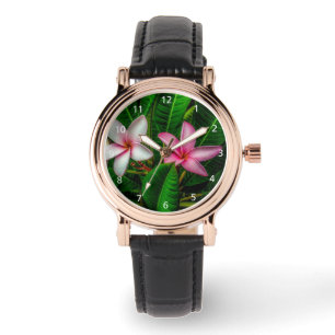 Plumerias in wit en roze eWatch Horloge