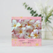 Plumerias op roze achtergrond kaart (Staand voorkant)