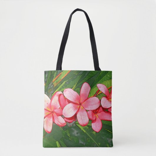 Plumerias roze draagtas (Voorkant)