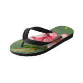 Plumerias roze kinder teenslippers (Schuin)