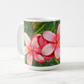 Plumerias roze  koffiemok (Voorkant links)