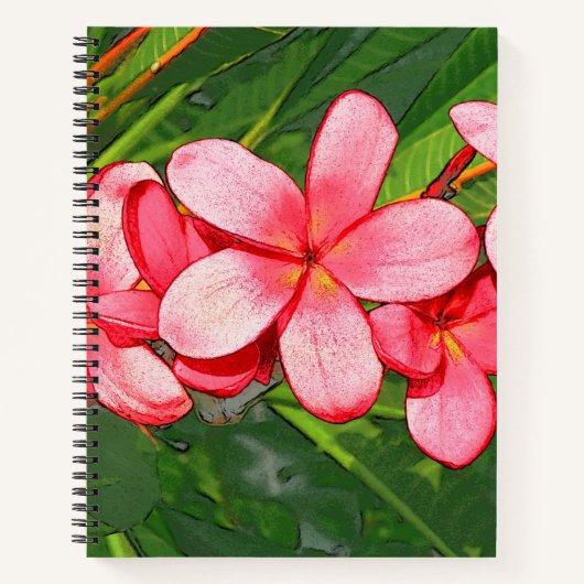Plumerias roze notitieboek (Voorkant)