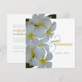 Plumerias tropische bruiloft kaart (Voorkant / Achterkant)