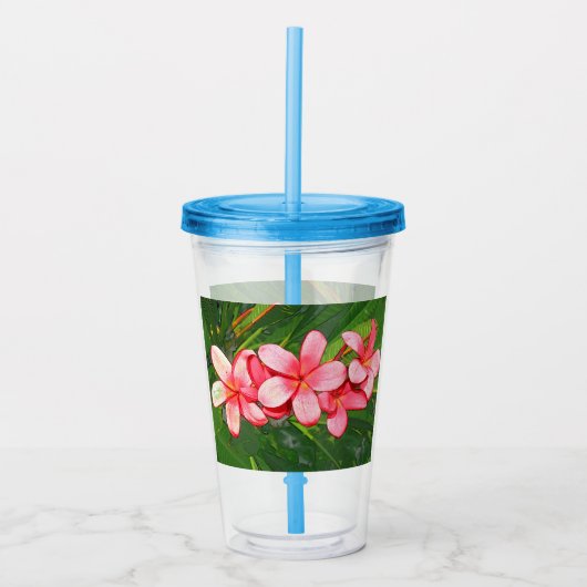 Plumerie Acryl Drinkbeker (Voorkant)