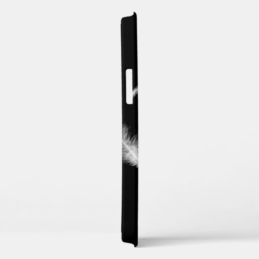 Plumes blanches sur Coque noir-coque iphone (Verso / Droite)