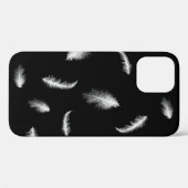 Plumes blanches sur Coque noir-coque iphone (Verso (horizontal))