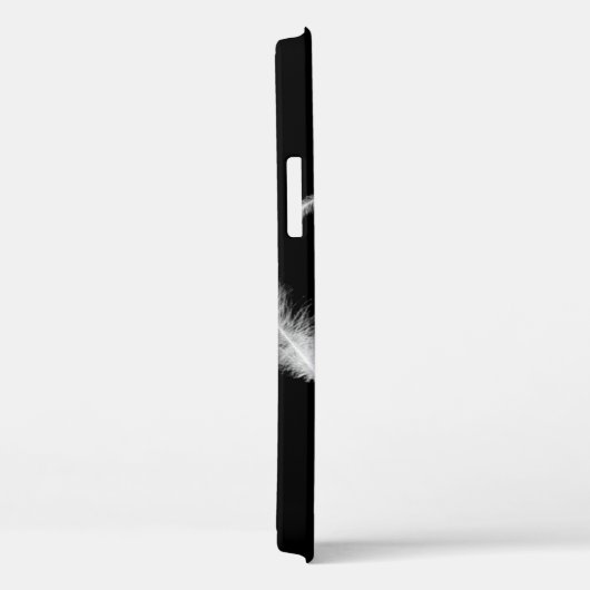 Plumes blanches sur Coque noir-coque iphone (Verso / Droite)