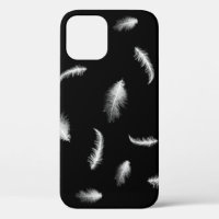 Plumes blanches sur Coque noir-coque iphone