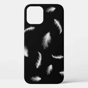 Plumes blanches sur Coque noir-coque iphone