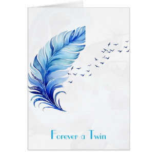 Plumes bleues et oiseaux Volant Twin Perdre la sym