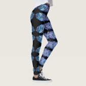 Plumes Bleues Exotix Leggings Noirs - Choisir la c (Droite)