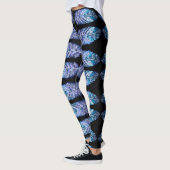 Plumes Bleues Exotix Leggings Noirs - Choisir la c (Gauche)