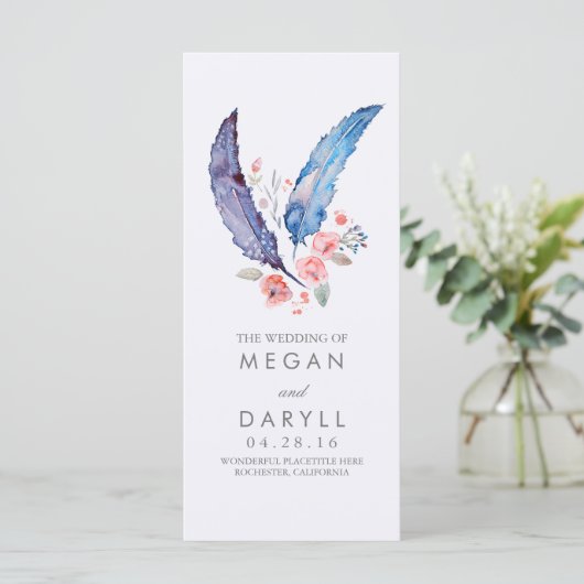 Plumes Boho programmes de mariage (Debout devant)