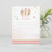 Plumes Boho Tribal Guestbook Cartes Heure Capsule (Debout devant)
