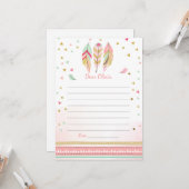 Plumes Boho Tribal Guestbook Cartes Heure Capsule (Devant/Arrière en situation)