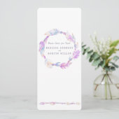 Plumes boho wreath aquarelle art violet menu (Debout devant)