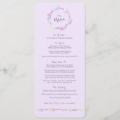 Plumes boho wreath aquarelle art violet menu (Dos)