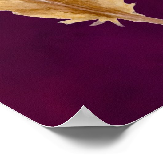 Plumes Brown bleues Poster violet Imprimer (Coin)