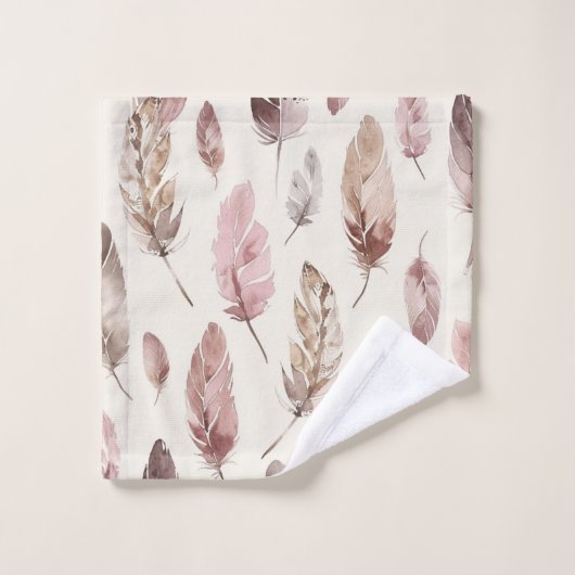 Plumes Brown roses (Gant de toilette)