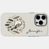 Plumes Ciel Sacré Oiseau Boho iPhone / coque ipad (Verso (horizontal))