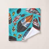 Plumes colorées (Gant de toilette)