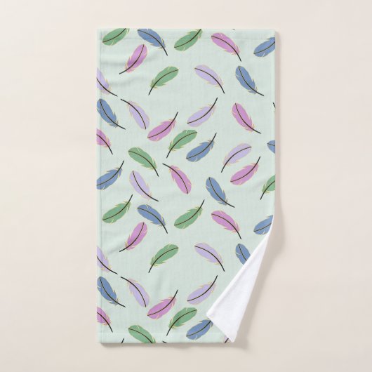 Plumes de chute modernes Pastel Blue (Serviette à main)