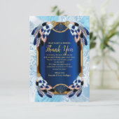 Plumes de couleur bleu exotique-perroquet Carte de (Debout devant)