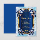 Plumes de couleur bleu exotique-perroquet Carte de (Devant / Derrière)