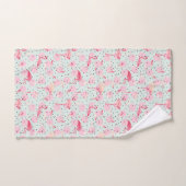 Plumes de Flamant rose sur le pois (Serviette à main)