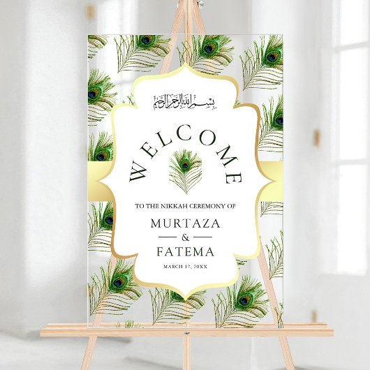 Plumes de paon Bienvenue au mariage musulman