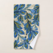 Plumes de paon bleu Aquarelle peinte à la main (Serviette à main)