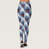 Plumes de paon bleu Leggings (Dos)
