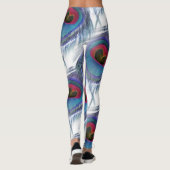 Plumes de paon bleu rouge Leggings (Dos)