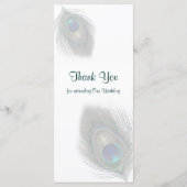 Plumes de paon bleu vert Menu Carte Rack (Dos)