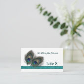 Plumes de paon bleu vert Placer la carte (Debout devant)