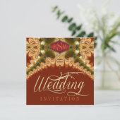 Plumes de paon et Faire-part de mariage en dentell (Debout devant)