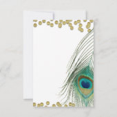 Plumes de paon et numéro de table Boho Glam or (Dos)