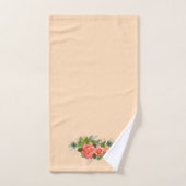 Plumes de paon et roses (Serviette à main)