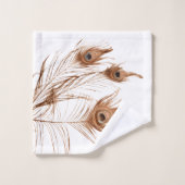 Plumes de paon géométrique Sous-déclaré Moderne (Gant de toilette)