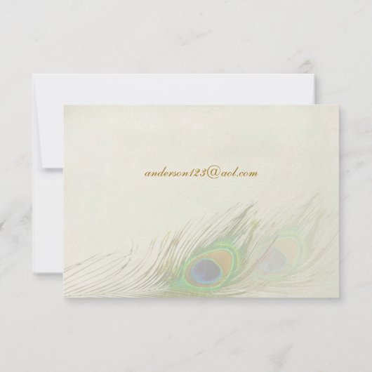 Plumes de paon Invitation RSVP (Dos)