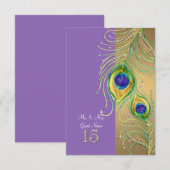 Plumes de paon moderne do-it-yourself carte de pla (Devant / Derrière)