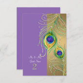 Plumes de paon moderne do-it-yourself carte de pla (Devant / Derrière)