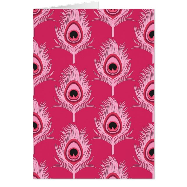 Plumes de paon, rose pastel sur rose Fuchsia (Devant)