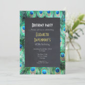 Plumes de paon sauvage exotique Invitation de fête (Debout devant)