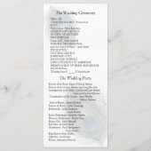 Plumes de paon sur le programme de mariage noir (Dos)