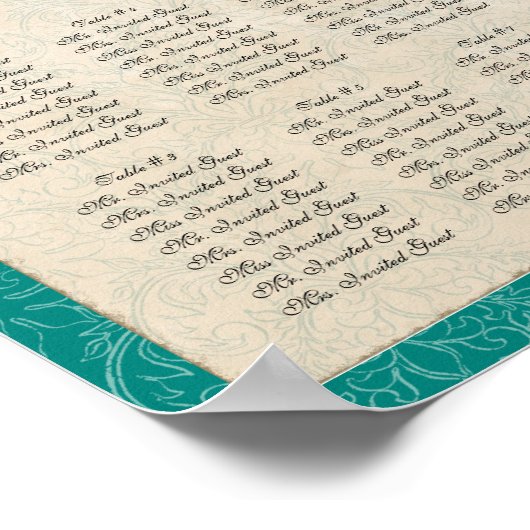 Plumes de paon Tableau de la table de la réception (Coin)