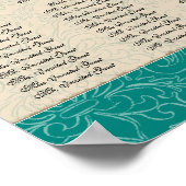 Plumes de paon Tableau de la table de la réception (Coin)